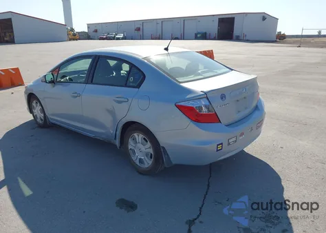 2012 Honda Civic Hybrid from USA, damaged, VIN JHMFB4F39CS003726